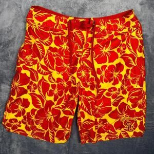 USC Trojans Toes On The Nose Mens Board Short 30 Red Yellow Hawaiian Floral NCAA